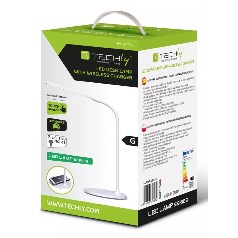 Techly I-LAMP-DSK10 laualamp Vahetamatute pirnidega 5,5 W LED G Valge