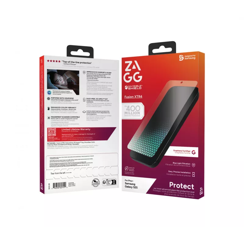 InvisibleShield Fusion XTR4 Samsung Galaxy S25 ekraan