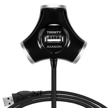 Axagon HUE-X3B liidese jaotur USB 2.0 480 Mbit/s Must