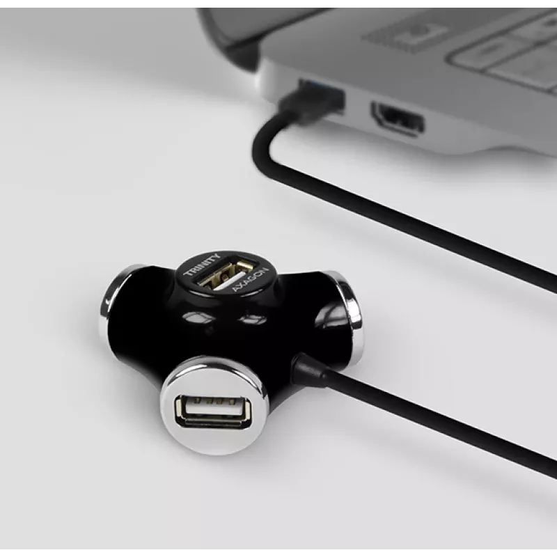 Axagon HUE-X3B liidese jaotur USB 2.0 480 Mbit/s Must