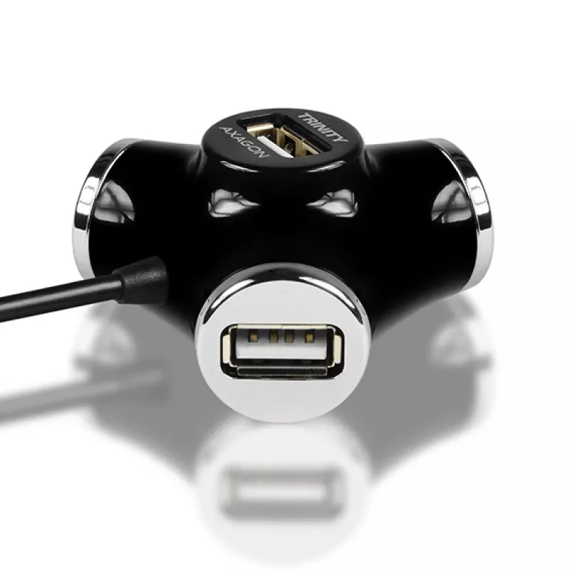 Axagon HUE-X3B liidese jaotur USB 2.0 480 Mbit/s Must