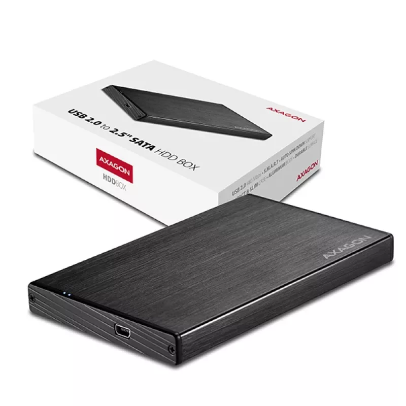 AXAGON EE25-XA - HDD / SSD-Gehäuse - 2.5 Zoll - SATA - Serial ATA II - Serial ATA III - 0,48 Gbit/s - USB Konnektivität - Schwarz