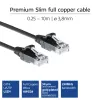 ACT Must 0.5 meter LSZH U/UTP CAT6 datacenter slimline patch-kaabel snagless with RJ45 connectors