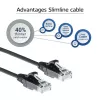 ACT Must 0.5 meter LSZH U/UTP CAT6 datacenter slimline patch-kaabel snagless with RJ45 connectors