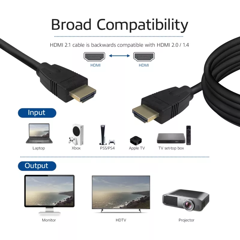 ACT 2 meetrit HDMI 8K ülikõrge kiirusega kaabel v2.1 HDMI-A isane - HDMI-A isane