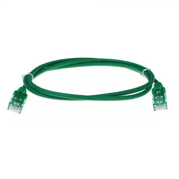 ACT Green 10-meetrine LSZH U/UTP CAT6 andmekeskuse õhuke (slimline) ühenduskaabel tõmbetõkestusega (snagless) RJ45 konnektoritega