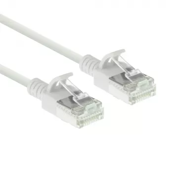ACT valge 10 meetrit LSZH U/FTP CAT6A andmekeskuse õhuke paigalduskaabel tõmbeäärikuta RJ45 pistikutega
