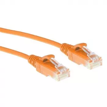 ACT Oranž 1 meetri pikkune LSZH U/UTP CAT6 andmekeskuse õhuke ühenduskaabel, tõmbekindel, RJ45-pistikutega