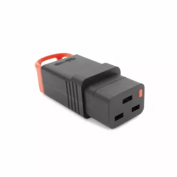 ACT C19 IEC Lock+ ümberühendatav must, PA190100BK, C19, sirge, emane, 250 V, 16 A, must, punane