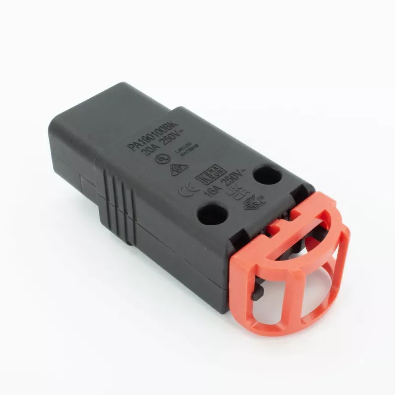 ACT C19 IEC Lock+ ümberühendatav must, PA190100BK, C19, sirge, emane, 250 V, 16 A, must, punane