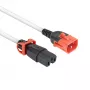 ACT toitejuhe C14 IEC Lock+ Dual Locking - C15 IEC Lock+ valge 2 m, PC3875