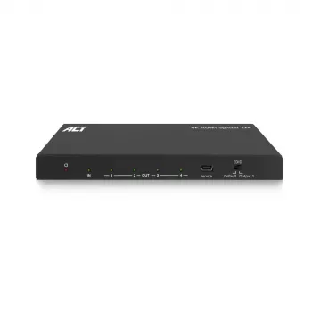 ACT 4K HDMI splitter, 1 in 4 out, EDID support, HDMI, 4x HDMI, 3840 x 2160 pikslit, Must, 4K Ultra HD, 10,2 Gbit/s