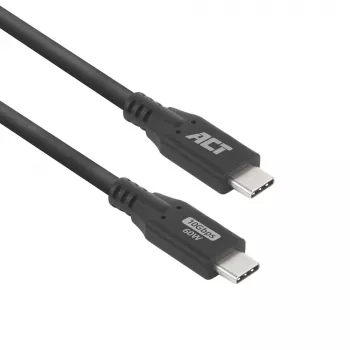 ACT USB 3.0 10Gbps 60W USB-C-kaabel, 1 meeter, 1 m, USB C, USB C, USB 3.2 Gen 2 (3.1 Gen 2), 10 Gbit/s, must