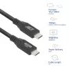 ACT USB 3.0 10Gbps 60W USB-C-kaabel, 1 meeter, 1 m, USB C, USB C, USB 3.2 Gen 2 (3.1 Gen 2), 10 Gbit/s, must