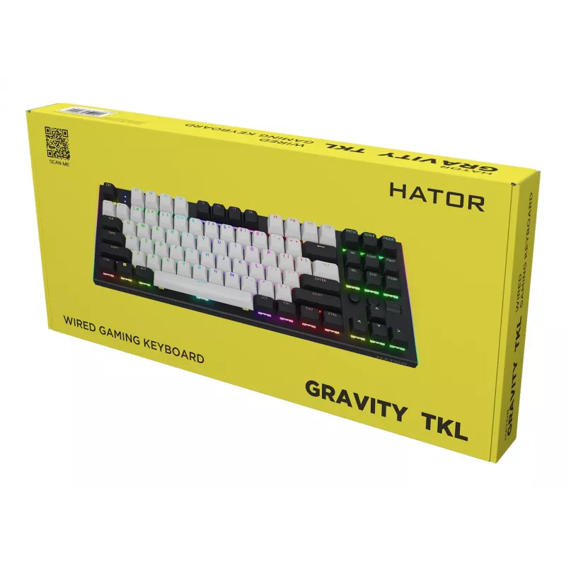 HATOR Gravity TKL klaviatuur mängimiseks USB QWERTY inglise (USA) must