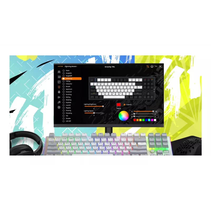 HATOR Gravity TKL klaviatuur mängimiseks USB QWERTY inglise (USA) must