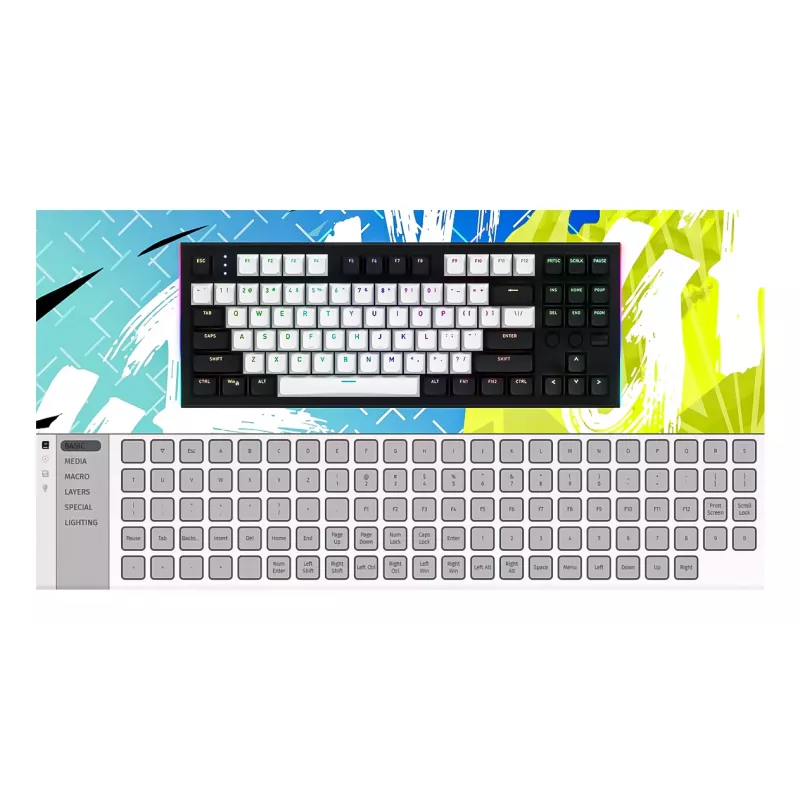 HATOR Gravity TKL klaviatuur mängimiseks USB QWERTY inglise (USA) must