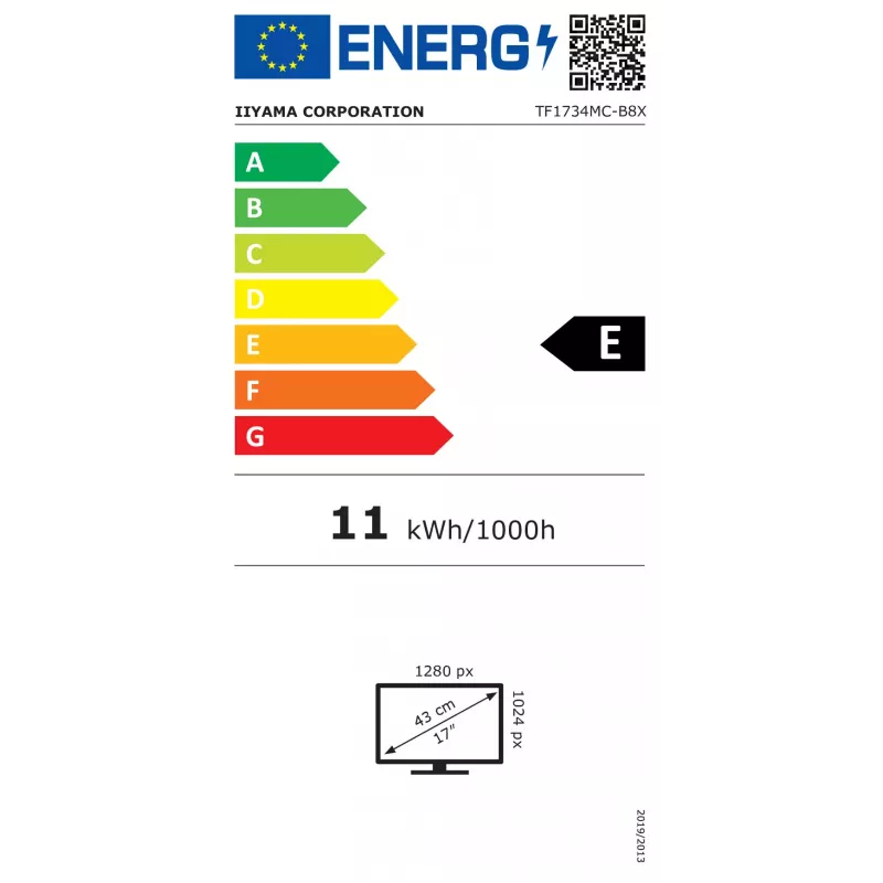 iiyama ProLite TF1734MC-B8X 17 inch SXGA avatud raami puutemonitor