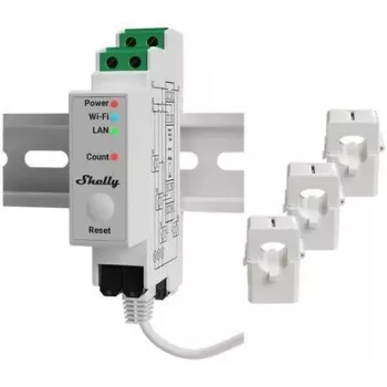 Shelly Pro 3EM 120A v2 3-faasiline nutikas elektriarvesti (DIN-liist)