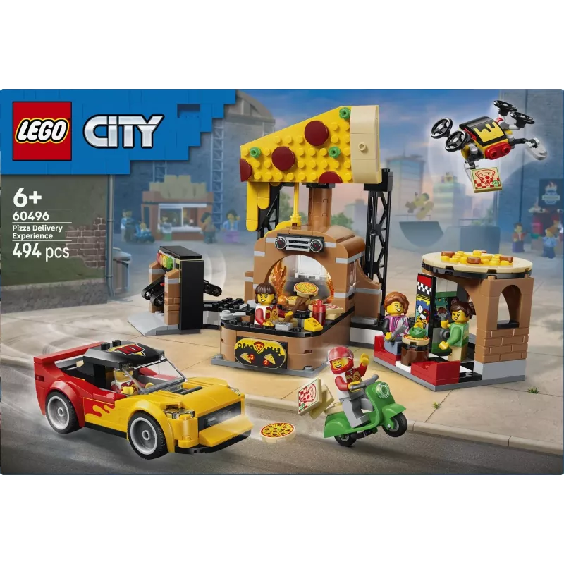 LEGO City 60496 Pitsa kohaletoomise elamus sõidukitega (494 osa)