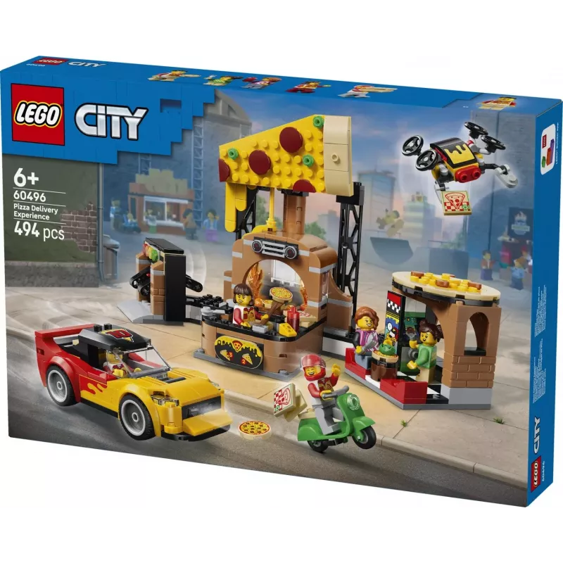 LEGO City 60496 Pitsa kohaletoomise elamus sõidukitega (494 osa)