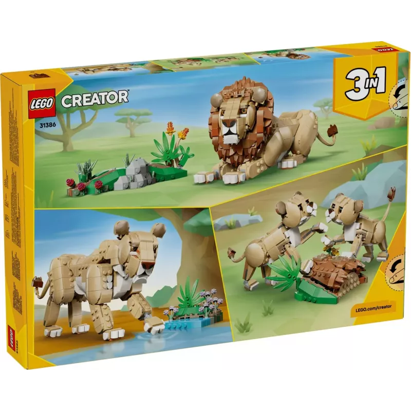 LEGO Creator 3-in-1 31386 Metsloomad: Majesteetlik lõvi (839 osa)