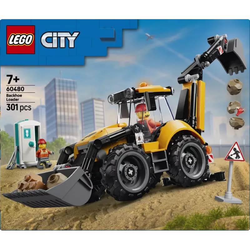 LEGO City 60480 Kollane ekskavaator-laadur (301 osa)