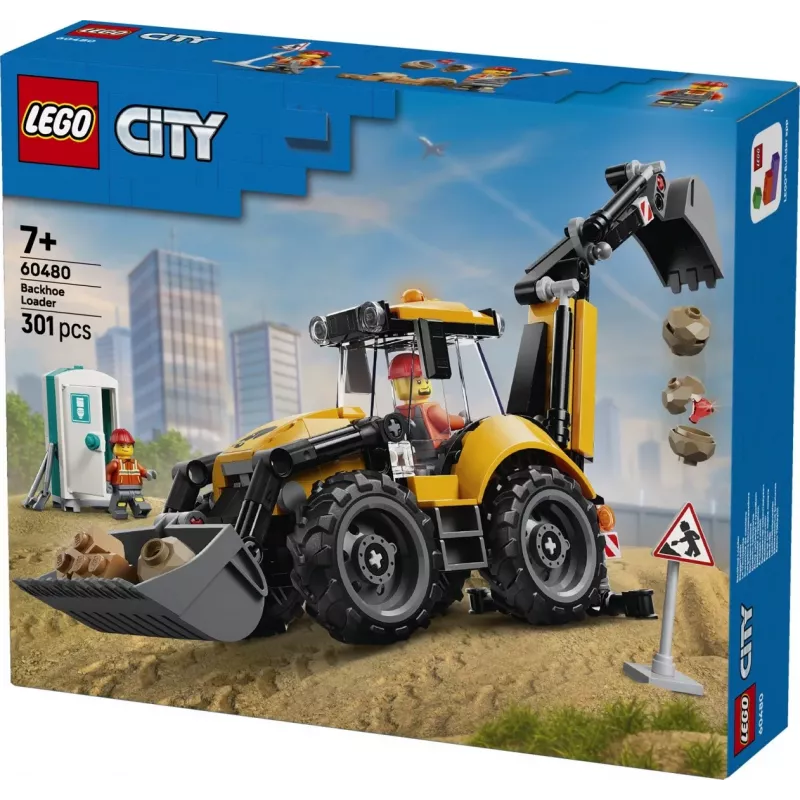 LEGO City 60480 Kollane ekskavaator-laadur (301 osa)