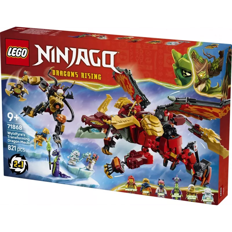 LEGO NINJAGO 71868 Wyldfyre'i muunduv draakoni robot (821 osa)