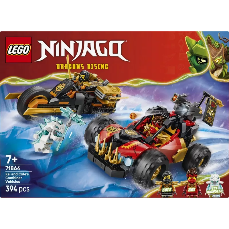LEGO NINJAGO 71864 Kai ja Cole'i ühendatavad sõidukid (394 osa)