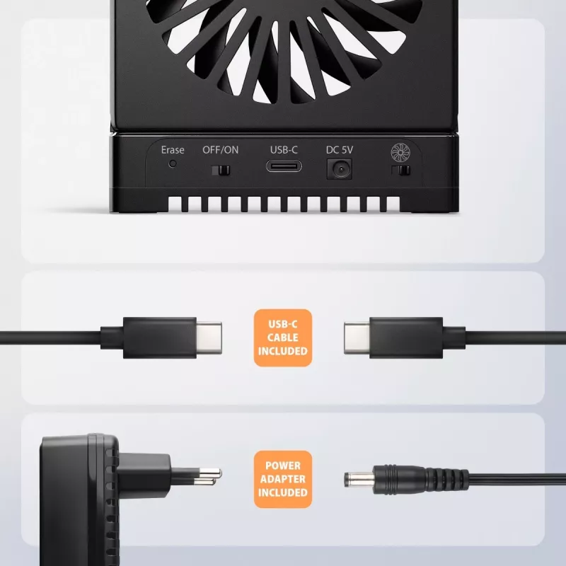 AXAGON ADSA-M2C44 USB4 40Gbps 4-kohaline M.2 NVMe SSD dokkimisjaam võrguühenduseta kloonimisfunktsiooniga, alumiinium, aktiivne jahutus