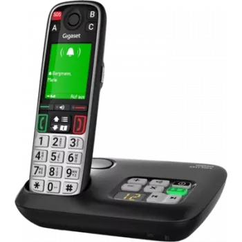 Gigaset EASY 500A DECT juhtmeta telefon vastuvõtjaga, SOS-nupuga, 2,2-tollise värviekraaniga, must