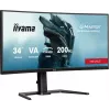 iiyama G-Master GCB3484WQSU-B2 Red Eagle 86.4 cm (34 inch) 3440 x 1440 pikslit UWQHD VA Kumer mängumonitor 200Hz 0.6ms FreeSync Premium HDMI DisplayPort USB Hub Kõlarid Must