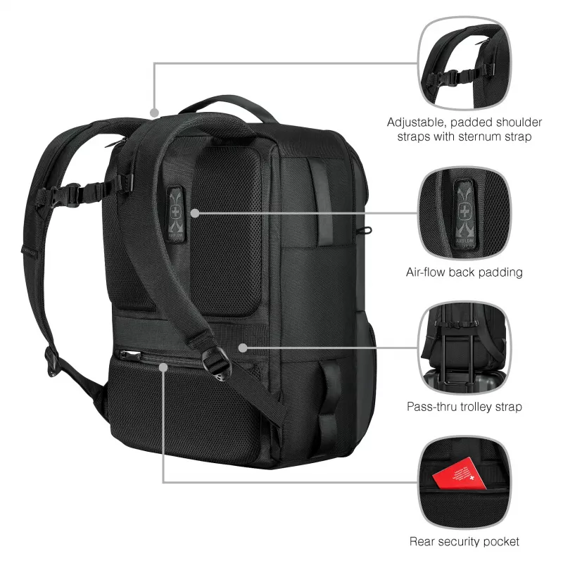 Wenger UrbanOne Travel 15.6 inch Laptop Seljakott 33L Must 653888