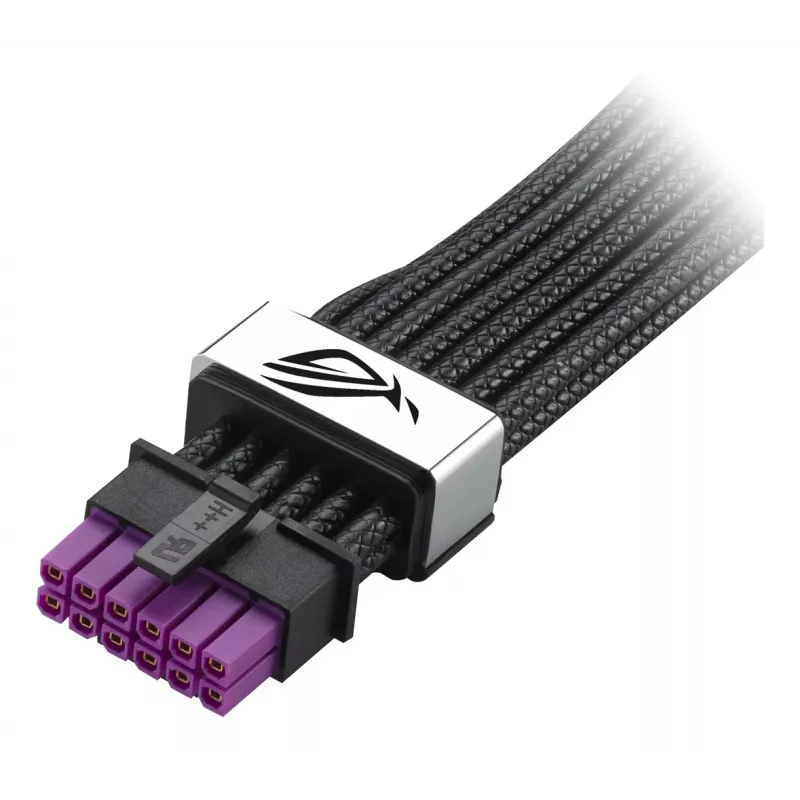 ASUS ROG Equalizer 12V-2x6 PCIe 5.1 / ATX 3.1 GPU toitekaabel, 0,75 m, 16 AWG, must (90YE00BN-B0QA00)