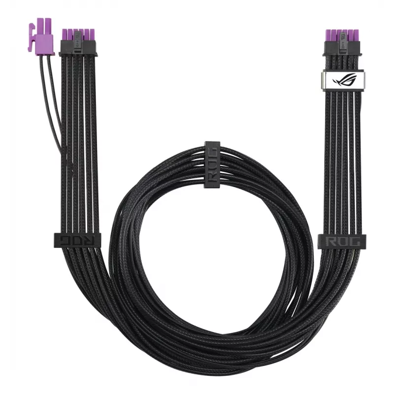 ASUS ROG Equalizer 12V-2x6 PCIe 5.1 / ATX 3.1 GPU toitekaabel, 0,75 m, 16 AWG, must (90YE00BN-B0QA00)