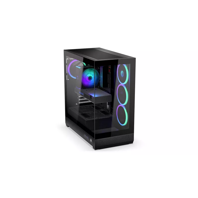 ENDORFY Fishtank 6000 Corona Mid-Tower PC korpus - must, kahe karastatud klaasiga, 4x ARGB ventilaatorit, USB-C, E-ATX