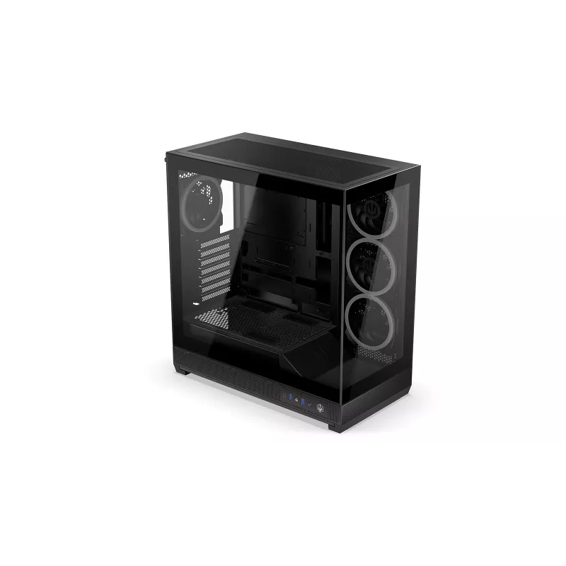 ENDORFY Fishtank 6000 Corona Mid-Tower PC korpus - must, kahe karastatud klaasiga, 4x ARGB ventilaatorit, USB-C, E-ATX