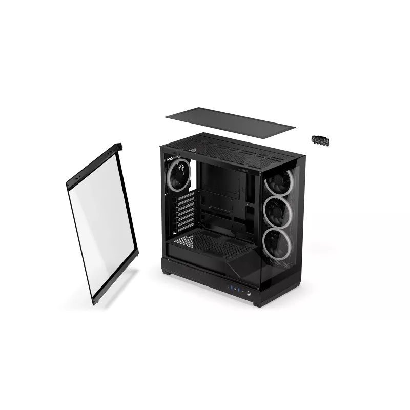ENDORFY Fishtank 6000 Corona Mid-Tower PC korpus - must, kahe karastatud klaasiga, 4x ARGB ventilaatorit, USB-C, E-ATX