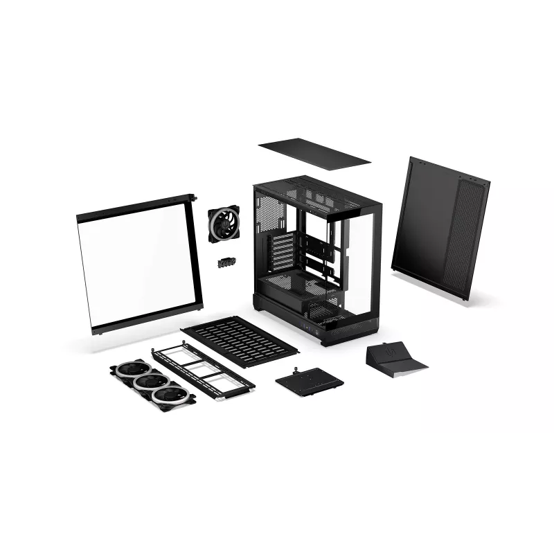 ENDORFY Fishtank 6000 Corona Mid-Tower PC korpus - must, kahe karastatud klaasiga, 4x ARGB ventilaatorit, USB-C, E-ATX
