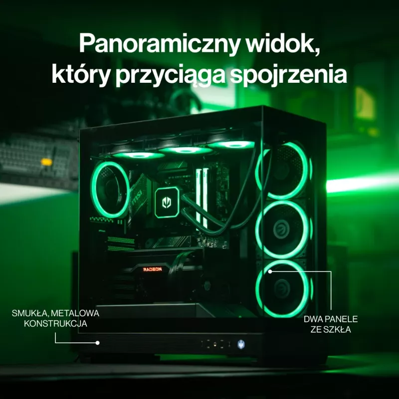 ENDORFY Fishtank 6000 Flex Mid-Tower PC Case - Must, kahekordne karastatud klaas, USB-C, E-ATX, Back-Connect valmis (ilma ventilaatoriteta)