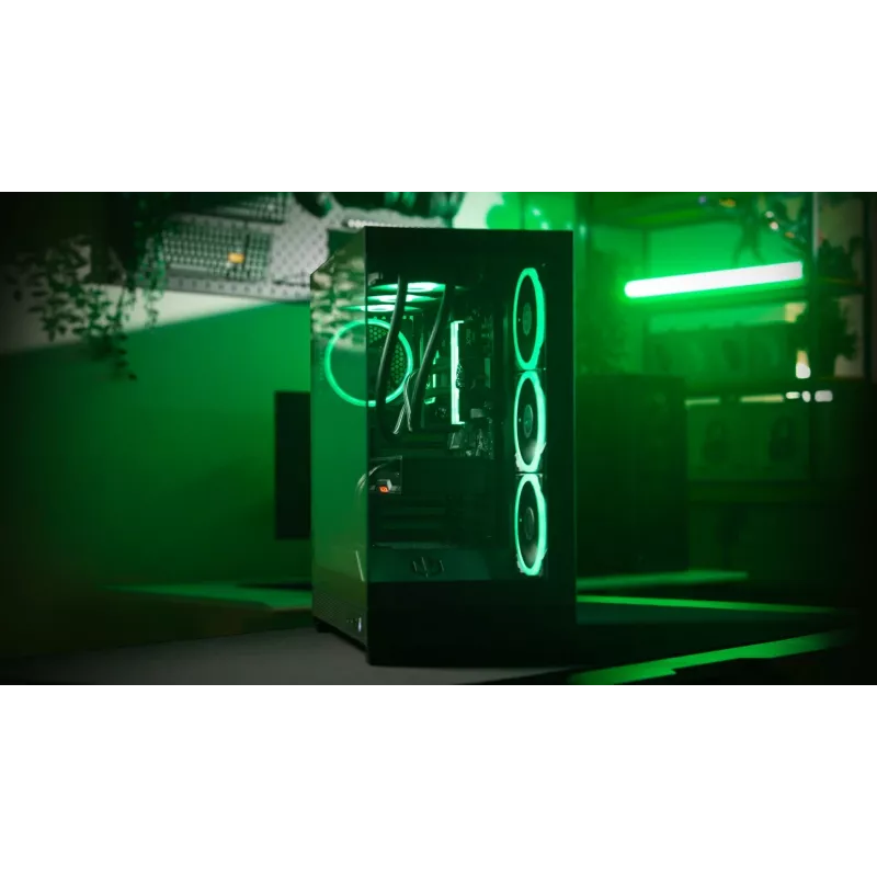 ENDORFY Fishtank 6000 Flex Mid-Tower PC Case - Must, kahekordne karastatud klaas, USB-C, E-ATX, Back-Connect valmis (ilma ventilaatoriteta)