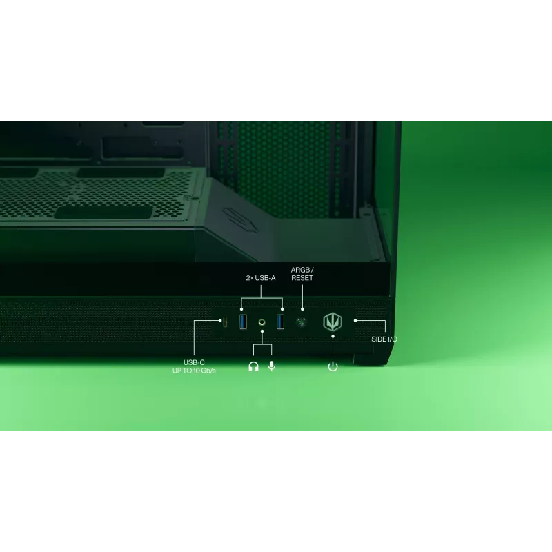 ENDORFY Fishtank 6000 Flex Mid-Tower PC Case - Must, kahekordne karastatud klaas, USB-C, E-ATX, Back-Connect valmis (ilma ventilaatoriteta)