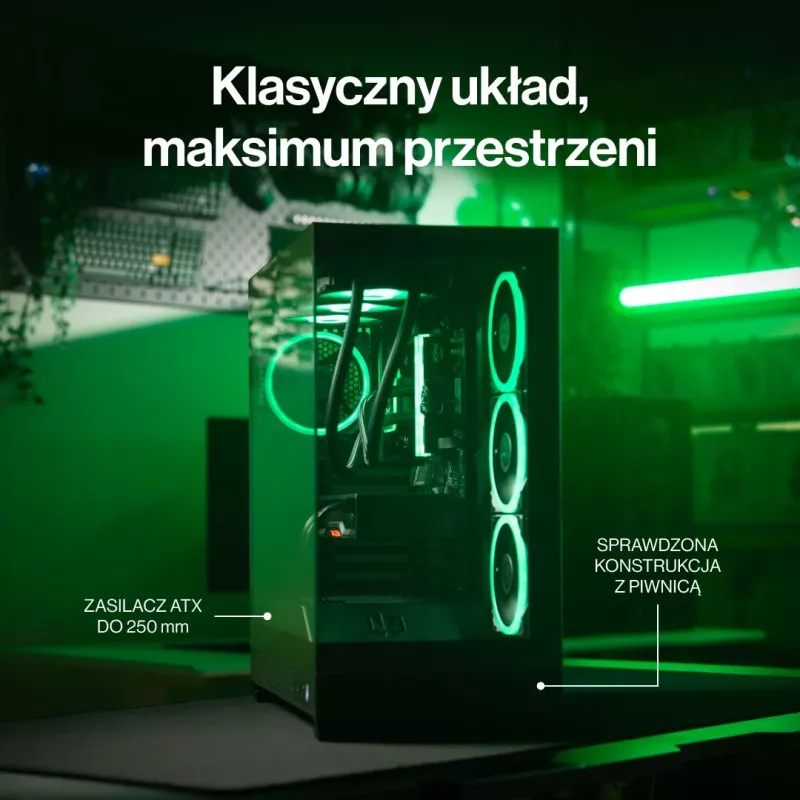 ENDORFY Fishtank 6000 Flex Mid-Tower PC Case - Must, kahekordne karastatud klaas, USB-C, E-ATX, Back-Connect valmis (ilma ventilaatoriteta)