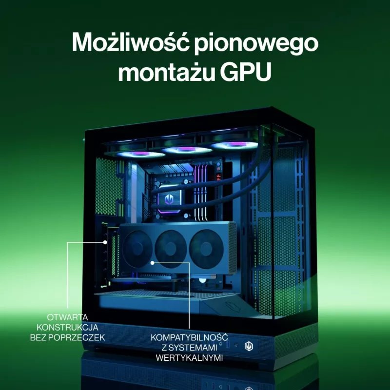 ENDORFY Fishtank 6000 Flex Mid-Tower PC Case - Must, kahekordne karastatud klaas, USB-C, E-ATX, Back-Connect valmis (ilma ventilaatoriteta)