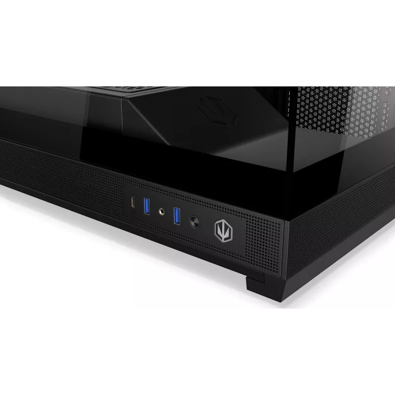 ENDORFY Fishtank 6000 Flex Mid-Tower PC Case - Must, kahekordne karastatud klaas, USB-C, E-ATX, Back-Connect valmis (ilma ventilaatoriteta)