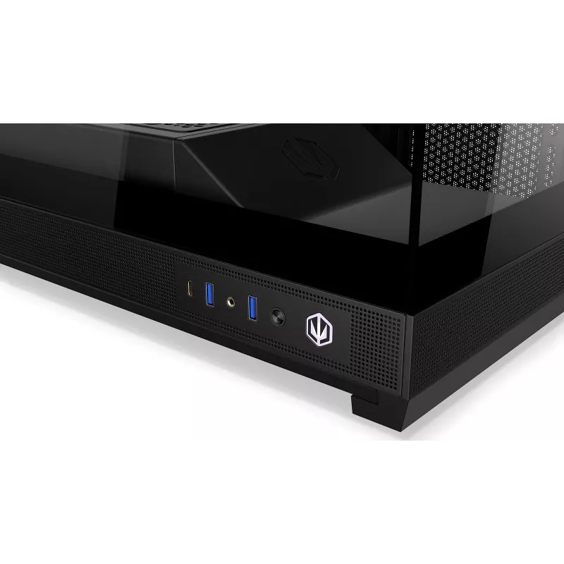 ENDORFY Fishtank 6000 Flex Mid-Tower PC Case - Must, kahekordne karastatud klaas, USB-C, E-ATX, Back-Connect valmis (ilma ventilaatoriteta)
