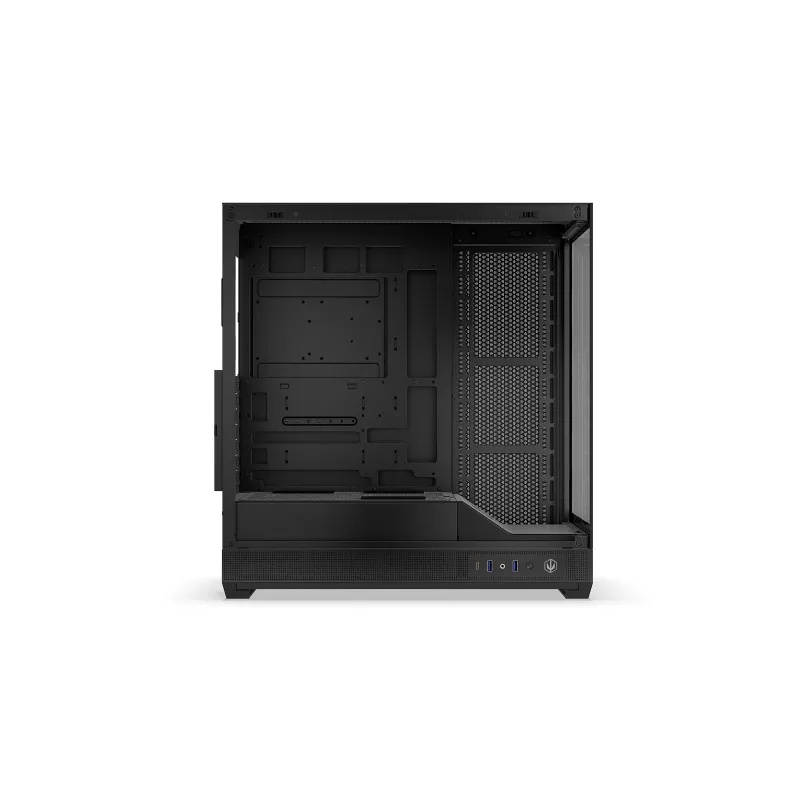ENDORFY Fishtank 6000 Flex Mid-Tower PC Case - Must, kahekordne karastatud klaas, USB-C, E-ATX, Back-Connect valmis (ilma ventilaatoriteta)