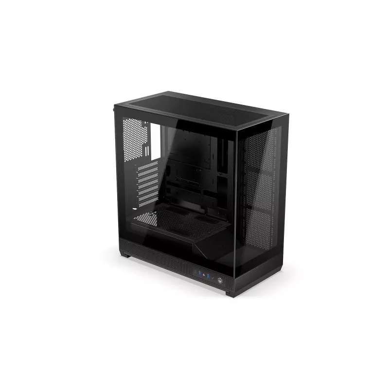 ENDORFY Fishtank 6000 Flex Mid-Tower PC Case - Must, kahekordne karastatud klaas, USB-C, E-ATX, Back-Connect valmis (ilma ventilaatoriteta)