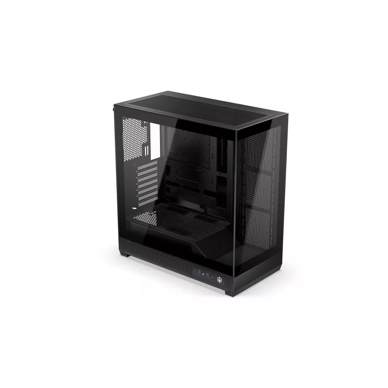 ENDORFY Fishtank 6000 Flex Mid-Tower PC Case - Must, kahekordne karastatud klaas, USB-C, E-ATX, Back-Connect valmis (ilma ventilaatoriteta)